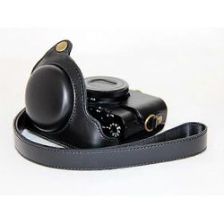 Tyypin A nahkainen kameran suojakotelo + hihna Sony DSC-RX100 Mark III IV M1 / M2 / M3 / M4 / M5: lle