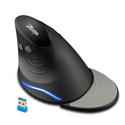 ZELOTES F17 6-painikkeinen pystykahva ergonominen langaton hiiri Musta