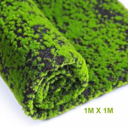 100x100cm kunstig mos Falske grønne planter Faux Moss Græs Sort kaffemos