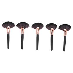 5pc Blød makeup Stor fanbørste Blush Powder Foundation Gør værktøj Big Fan Kosmetikbørster