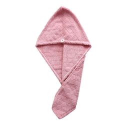 Yunshu Mikrofiber Hårtørring Håndklæder Hætte, Tør Wrap Cap Med Knap Pink