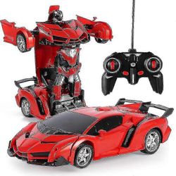 1:18 Scale Transformer Rc -robottiauton kaukosäädin Automalli Lasten lelu - sininen Punainen