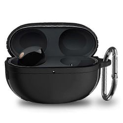 Sony Wf-1000xm5 Bluetooth-kuulokkeen TPU-kannen suojakotelo riippuvalla soljella Musta