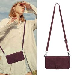 Etui til Nokia G20 / G10 / 6.3 Crossbody tegnebog, justerbar aftagelig snor halsrem med kickstand læder kortholder beskyttelsesbetræk rød A