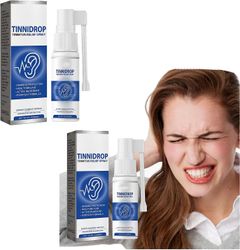 Haobuy Tinnidrop Tinnitus Relief Spray, 60ml Tinnitus Relief Spray lindrer tinnitus, ørerygg, øre ubehag, ørevoks rengjøring pleie spray 2pcs