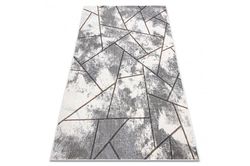 RugsX Moderne NOBLE tæppe 1518 67 Vintage, geometrisk - strukturel to niveauer af fleececreme / grå fløde 180x270 cm