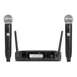Glxd4 langaton mikrofoni 2 kanavaa Uhf ammattimainen kädessä pidettävä mikrofoni lavajuhliin Karaoke Church Meeting Us -pistoke Musta