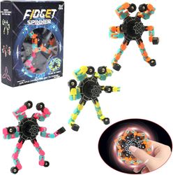 AIR Finger hånd spinning top fokus legetøj med transformable kæde mekanisk spiral twister (3 Pack)