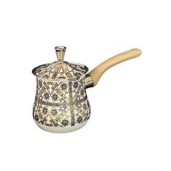 Ruostumattomasta teräksestä valmistettu turkkilainen kahvipannu voin lämmitin pitkä puinen kahva nokalla maidonlämmitin Latte Art -keittiötarvikkee...