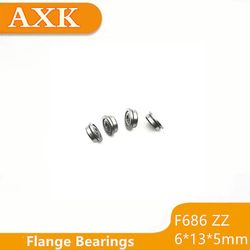Begrænset ægte gratis forsendelse 10stk Krom Stål Flange Bøsning Dyb rille Kugleleje F686zz F686-zz F686 6 * 13 * 5mm