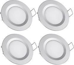 Bobil båt 12v 4 X led innfelt taklys, 3w 3200k dimmbare full aluminium downlights