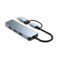 4port Usb 3.0 Hub USB-keskitin nopea tyypin C jakaja 5gbps PC-tietokonetarvikkeille Multiport Hu