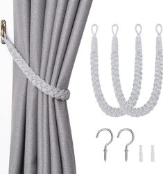 2024,2-pack Naturlig Bomull Rep Gardin Tiebacks Elegant Boho Stil Dekorativ Drape Tie Backs Mjuk Handvävd Repgardin Holdbacks Med Metallkrok