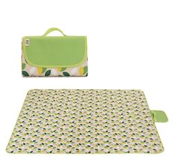 Picnic tæppe folde store vandtætte udendørs camping strandmåtte grønne blomster 145*200cm