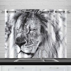 Pkqwtm Sleeping White Lion Vindue Gardin Køkken Gardiner Vindue Behandlinger 65x90 cm sæt af 2