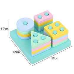 Fantasia Børns form Matching Blocks Macaron Color Educational Tidlig Uddannelse Træ legetøj square