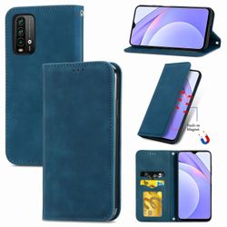 Gangxun Sag For Xiaomi Redmi 9 Power Magnetisk Lukning Læder Tegnebog Cover Housse Etui Shockproof - Blue