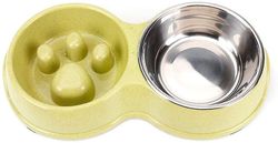Mikasa Pet Hund Langsom Feeder Skål, Hund og Kat Waterer grøn