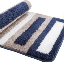 Augro Liukumaton kylpymatto Keittiön matto Pörröinen pehmeä mikrokuitu, nopeasti kuivuva, vettä imevä, konepestävä - 40 x 60cm (sininen)