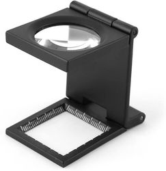 Barsinfi Mini Tri-fold 10 gange forstørrelsesglas zinklegering forstørrelsesglas med skala
