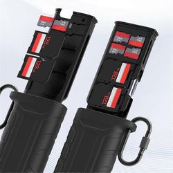 Nopea SD-kortinlukija USB 3.1 Type-C SD / TF / SIM-kortin kantolaukku kameroille, älypuhelimille, droneille Musta