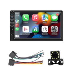 7 tommers dobbel din carplay bilstereo med carplay android auto, bilradio med speilkobling bluetooth fm ryggekamera