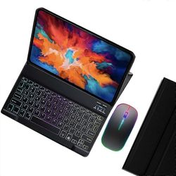 Lenovo Tab P11 Plus TB-J616F / TB-J607L Bluetooth-näppäimistön taustavalon nahkainen tablettikotelo, jossa on Wi Monivärinen Black