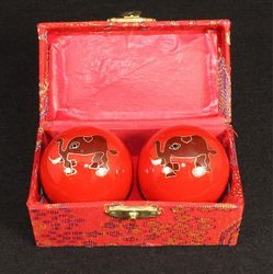 Qingyue kinesisk helse ball daglig trening stress lettelse håndball terapi massasjeballer rød elefant