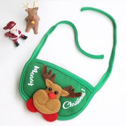 Pet Christmas Hat Drool Håndklæde Bib Teddy Lov Fight Bo Mei Vinter Tøj Kostume Supplies Bunden af den grønne hjort Within 15 kg