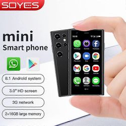 Rainbuvvy SOYES S23 Pro 3G Super Mini matkapuhelin 3.0tuuman HD-näyttö 2GB RAM 16GB ROM Dual SIM kortti 1000mAh WIFI Bluetooth Android älypuhelin M...