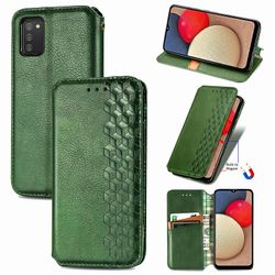 Kompatibel med Samsung Galaxy A02s Flip Case Etui Vintage Wallet Flip Cover med magnetisk lukning Coque - Blå grøn