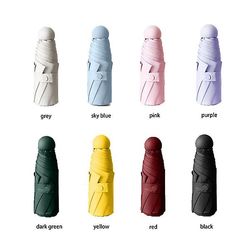 8 farver Folding Umbrella Mini Pocket Parasolsol solbeskyttelse Pink