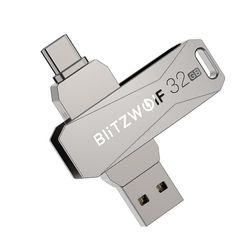 2 i 1 Type-c USB3.0-flashdrev Ultrahurtig transmission 360 rotation zinklegering 32GB 64GB Support OTG Pendrive USB-disk