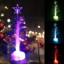 Kakanwo Julepynt Merry Led 7 Farge Endre Mini Christmas Xmas Tree Table Party Dekor leketøy Hvit