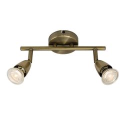 Endon Collection Lighting Amalfi justerbar 2 lys spotlight antikke messing, GU10