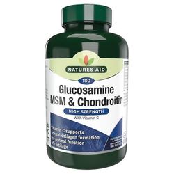 Natures Aid Glukosamiini 500mg MSM 500mg + kondroitiini 100mg 180 tablettia
