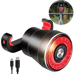 Cykel Baglygte Auto Start / stop Bremse Sensing Ipx6 Vandtæt Usb Charge Cykling Tail Taillight Bike Led Light