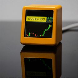 varten NerdMiner BitCoin Cryptocurrency Näytä osakkeet, valuuttakurssi, hintaseuranta Ticker Sää Aikakello A Musta