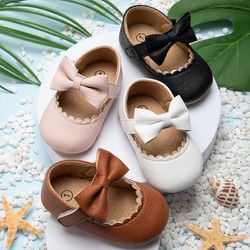 Jying Nyfødte Baby Cute Sko Baby Boy Girl Sko Klassisk læder gummi sål Anti Slip Toddler Første Vandrere Infant Girl Sko Brown 0-6 Months