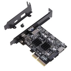 2-portars Pci-e X4 Riser-kort pcie till Usb3.2-gen 2-adapter riser-tilläggskort