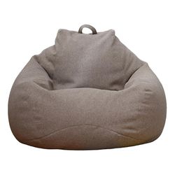 Biplut Bean Bag Cover Solid Color Støvtett Lett å ta vare Giant sofa Been Bag Soverom Stue Sofa Sl Brown XL