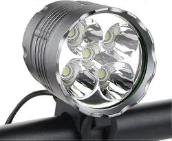 Ladattavat pyörän valot - 6000 lumenia vedenpitävä etuvalo, 5 LED-polkupyörän valo akulla, 3 tilaa ajovalaisin