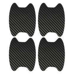 Besser 4pcs 3d Kulfiber Bil Dørhåndtag Protector Sticker Sort
