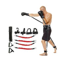 Bounce Trainer Fitness Resistance Band Boksedragt Latex Tube Tension Rope Leg Waist Trainer Rød 100 Pounds