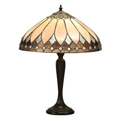 Interiors 1900 Lighting Brooklyn 1 Lys Medium bordlampe Mørk Bronze, Tiffany Glas, E27