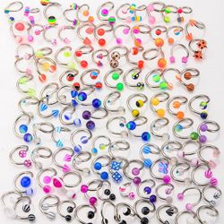 BodyJewelryOnline 20, 50 Eller 100 forskellige twisterringe - læbe, næse, øre, mave - 14ga-1/2(12mm)