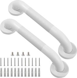 Suihkutanko, 2 kpl 12 tuuman valkoinen kylpyhuoneen tartuntatanko, halkaisijaltaan 1,25 tuumaa 304 ruostumattomasta teräksestä valmistettu liukastu...