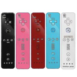 Muchenggift Wii Game Remote Controller Indbygget Motion Plus Joystick Joypad Kompatibel med Nintendo Blå