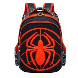 Gutter Jenter Ryggsekk Spiderman Superhero Book Vesker Lett Stor kapasitet Elementary School Bag Svart rød