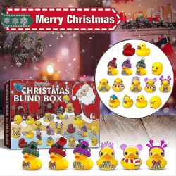 2022 Christmas Duck Leker Adventskalender boks med 24 gummi ender leker gaver til småbarn barn gutter jenter